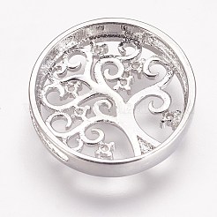 Brass Micro Pave Cubic Zirconia Slide Charms&nbsp;X-ZIRC-F046-42P