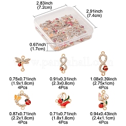 24Pcs 6 Styles Alloy Enamel Links Connector Charms&nbsp;ENAM-FS0002-91