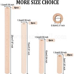 4 Styles Unfinished Beech Wood Rods&nbsp;WOOD-OC0002-53