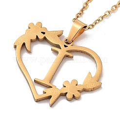PVD Vacuum Plating 201 Stainless Steel Pendant Necklaces&nbsp;NJEW-R267-02J-G