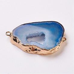 Electroplate Natural Druzy Geode Quartz Crystal Links connectors&nbsp;G-K189-04B