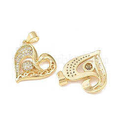 Brass Micro Pave Cubic Zirconia Pendants&nbsp;KK-P339-18G