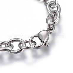 Tarnish Resistant 304 Stainless Steel Charm Bracelets&nbsp;BJEW-L637-23-P