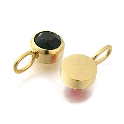 Ion Plating(IP) 304 Stainless Steel Micro Pave Cubic Zirconia Charms&nbsp;STAS-K263-76G