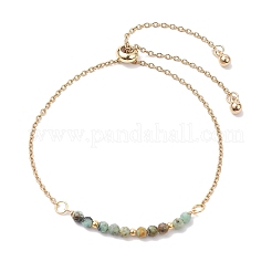 Faceted Round Natural Mixed Stone Slider Bracelets&nbsp;BJEW-JB10233