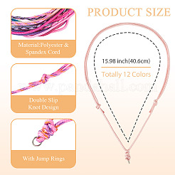 12Pcs 12 Colors Polyester & Spandex Cord Necklace Making&nbsp;AJEW-TAC00071