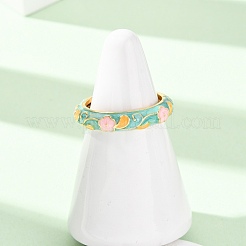 Brass Enamel Cuff Open Rings&nbsp;RJEW-P183-05G-M
