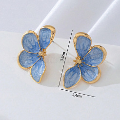 Flower Alloy Enamel Stud Earrings&nbsp;FS-WG9215C-01