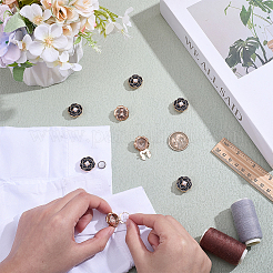 8Pcs Flower Alloy Resin Cufflinks&nbsp;FIND-PH0038-19B