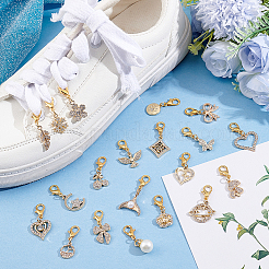 20Pcs 10 Styles Alloy Rhinestone Shoe Charms&nbsp;HJEW-ME00151