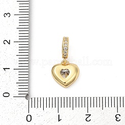 Brass Pave Cubic Zirconia European Dangle Charms&nbsp;KK-U062-58G