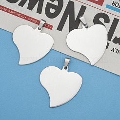 Non-Tarnish 201 Stainless Steel Heart Stamping Blank Tag Pendants&nbsp;STAS-S030-13