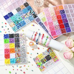 DIY Handmade Polymer Clay & Glass Seed Beads Bracelets Making Kits&nbsp;DIY-YW0011-15