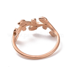 Crystal Rhinestone Leaf Finger Ring with Enamel&nbsp;RJEW-D120-20RG