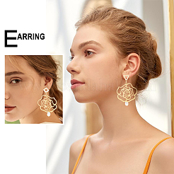 40Pcs 4 Style 201 Stainless Steel Stud Earring Findings with Hole&nbsp;EJEW-DC0001-21
