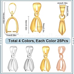 100Pcs 4 Colors Brass Ice Pick Pinch Bails&nbsp;FIND-SP0001-73