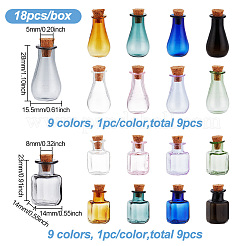 18Pcs 18 Colors Glass Cork Bottles Ornament&nbsp;AJEW-BC0003-98