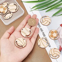 20Pcs 5 Styles Hollow Wooden Pendants&nbsp;WOOD-CA0001-54