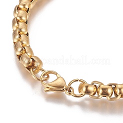 Ion Plating(IP) 304 Stainless Steel Box Chain Bracelets&nbsp;BJEW-I274-10G