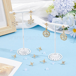 10Pcs Brass Micro Pave Clear Cubic Zirconia Stud Earring Findings&nbsp;KK-BBC0029-25