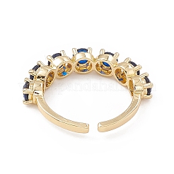 Cubic Zirconia Open Cuff Ring&nbsp;RJEW-P079-07G-01