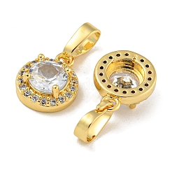 Brass Micro Pave Cubic Zirconia Pendants&nbsp;KK-I714-01G