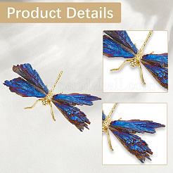 Dragonfly Alloy Electroplated Natural Tourmaline Display Decorations&nbsp;DJEW-WH20002-15G