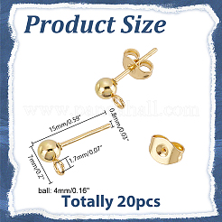 20Pcs 304 Stainless Steel Stud Earring Findings&nbsp;STAS-LP0001-11
