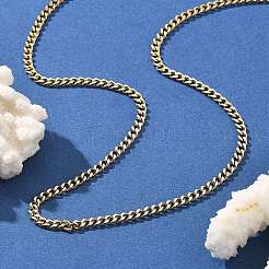 3.5MM 304 Stainless Steel Curb Chain Necklaces&nbsp;NJEW-T016-10G