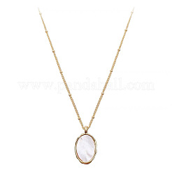 304 Stainless Steel Pave Natural Shell Pendant Necklaces&nbsp;FS-WGEBDE2-02