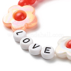 Love Flower Beads Stretch Bracelet for Kid&nbsp;BJEW-JB06954