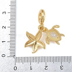 Brass Pave Clear Cubic Zirconia European Dangle Charms&nbsp;KK-N271-43G