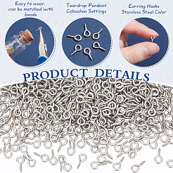 304 Stainless Steel Screw Eye Pin Peg Bails&nbsp;STAS-ME0001-82A-P