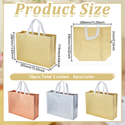 18Pcs 3 Colors Eco-Friendly Non Woven Fabric Extra Large Reusable Gift Bags With Handles&nbsp;ABAG-GO0001-16