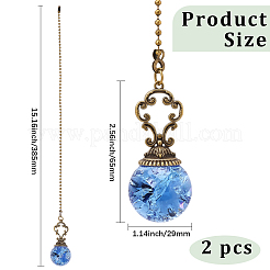 Round Glass Charms Ceiling Fan Pull Chain Extenders&nbsp;HJEW-WH20003-34B