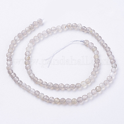 Natural Grey Agate Beads Strands&nbsp;X-G-G580-4mm-08