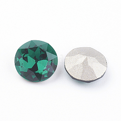 Pointed Back & Back Plated Glass Rhinestone Cabochons&nbsp;X-RGLA-J012-8mm-205
