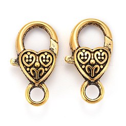 Tibetan Style Heart Lobster Claw Clasps&nbsp;X-GLF014Y