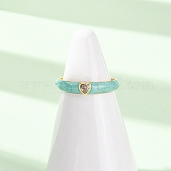 Brass Micro Pave Cubic Zirconia Cuff Open Rings&nbsp;RJEW-P183-09G-M