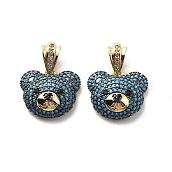Brass Cubic Zirconia Pendants&nbsp;KK-G446-18G-03