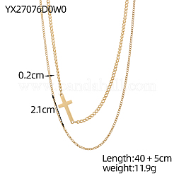 304 Stainless Steel Double Layer Necklaces&nbsp;STAS-OY007-67G