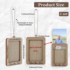 Rectangle with Word I Love You Dad Wood Hanging Photo Frame&nbsp;HJEW-SP0001-19A