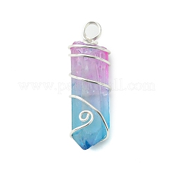 Two Tone Natural Dyed Quartz Pendants&nbsp;PALLOY-JF02800-02