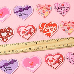 14Pcs 7 Styles Valentine's Day Transparent Acrylic Pendants&nbsp;OACR-FS0001-98