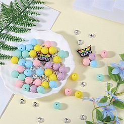 DIY Brass Rhinestone & Butterfly & Round Silicone Beads Jewelry Making Findings Kits&nbsp;DIY-SZ0010-31