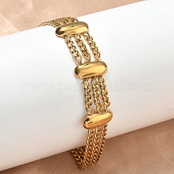 304 Stainless Steel Multi-strand Curb Chain Bracelets&nbsp;BJEW-F533-02E-G