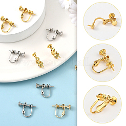 18Pcs 3 Colors Brass Clip-on Earring Findings&nbsp;KK-SC0006-61B