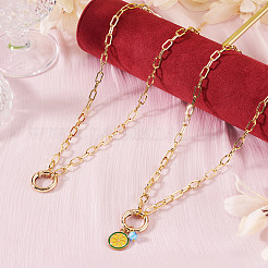 2Pcs Brass Paperclip Chains Necklaces&nbsp;NJEW-TAC0046