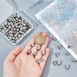 80Pcs 2 Style 201 Stainless Steel European Beads&nbsp;STAS-UN0048-16