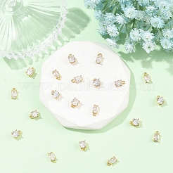 10Pcs 2 Styles Brass Micro Pave Clear Cubic Zirconia Charms&nbsp;KK-YW0004-36